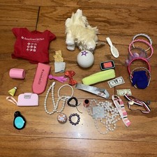 American Girls Accessories Lot With Pomeranian Pet Dog