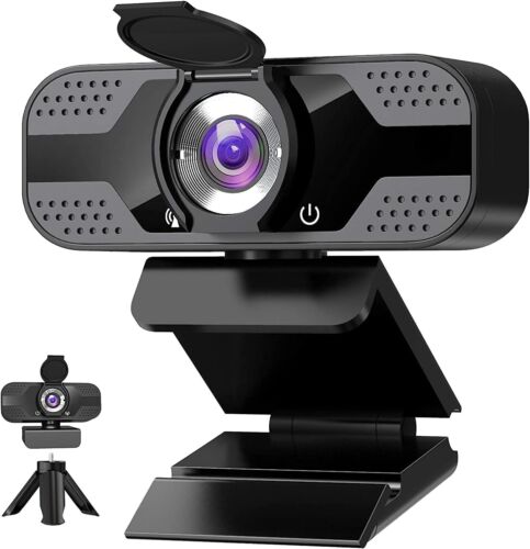 Webcam mit Mikrofon und Stativ USB Full HD 1080p 30fps Webkamera für PC Laptop