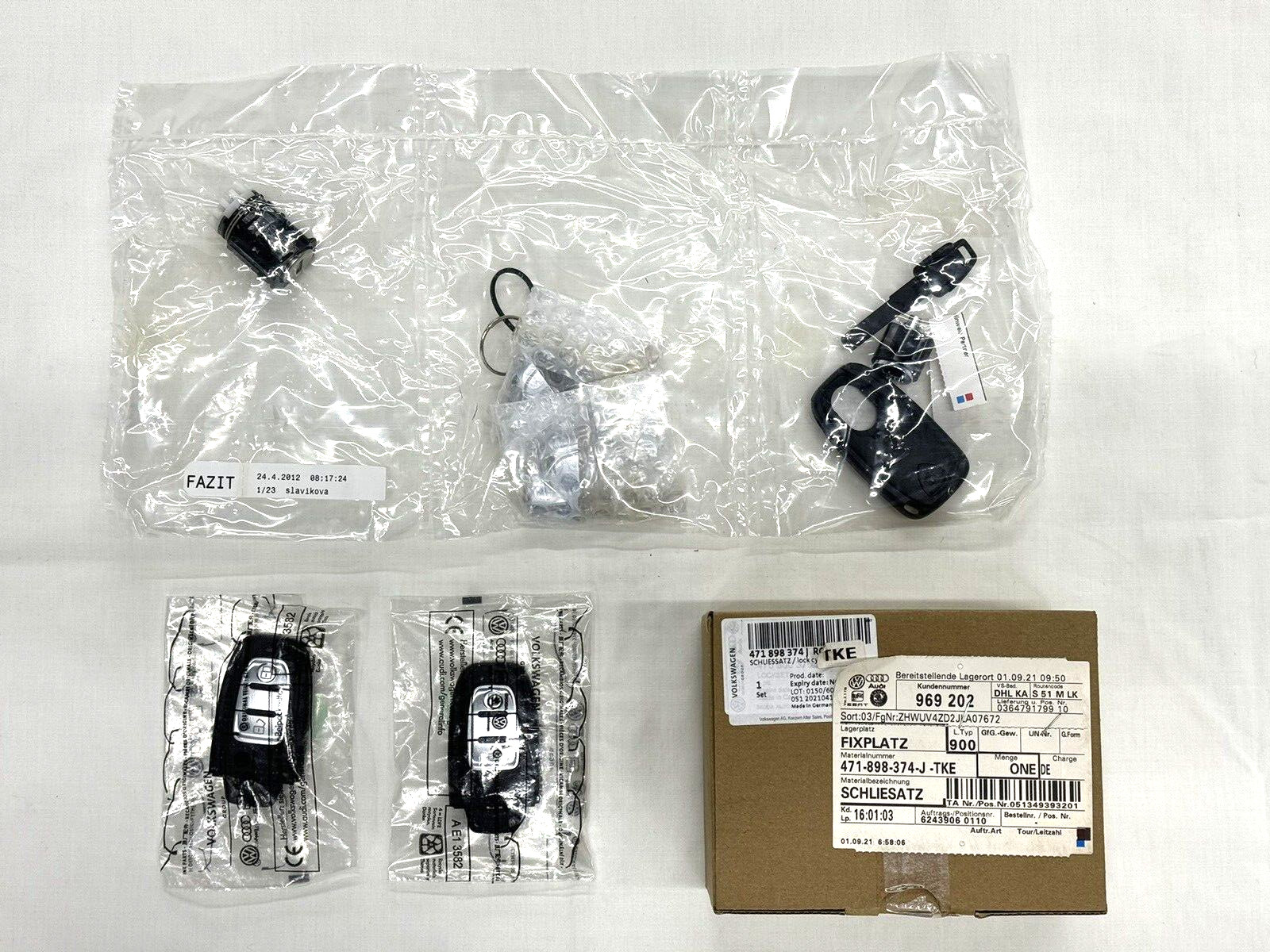 Genuine Lamborghini Adventador/Sian Lock Cylinder Set OEM # 471898374JTKE