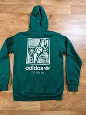 Adidas Tennis Hoodie Women's Small Green Giant White Sweatshirt Lot 2
