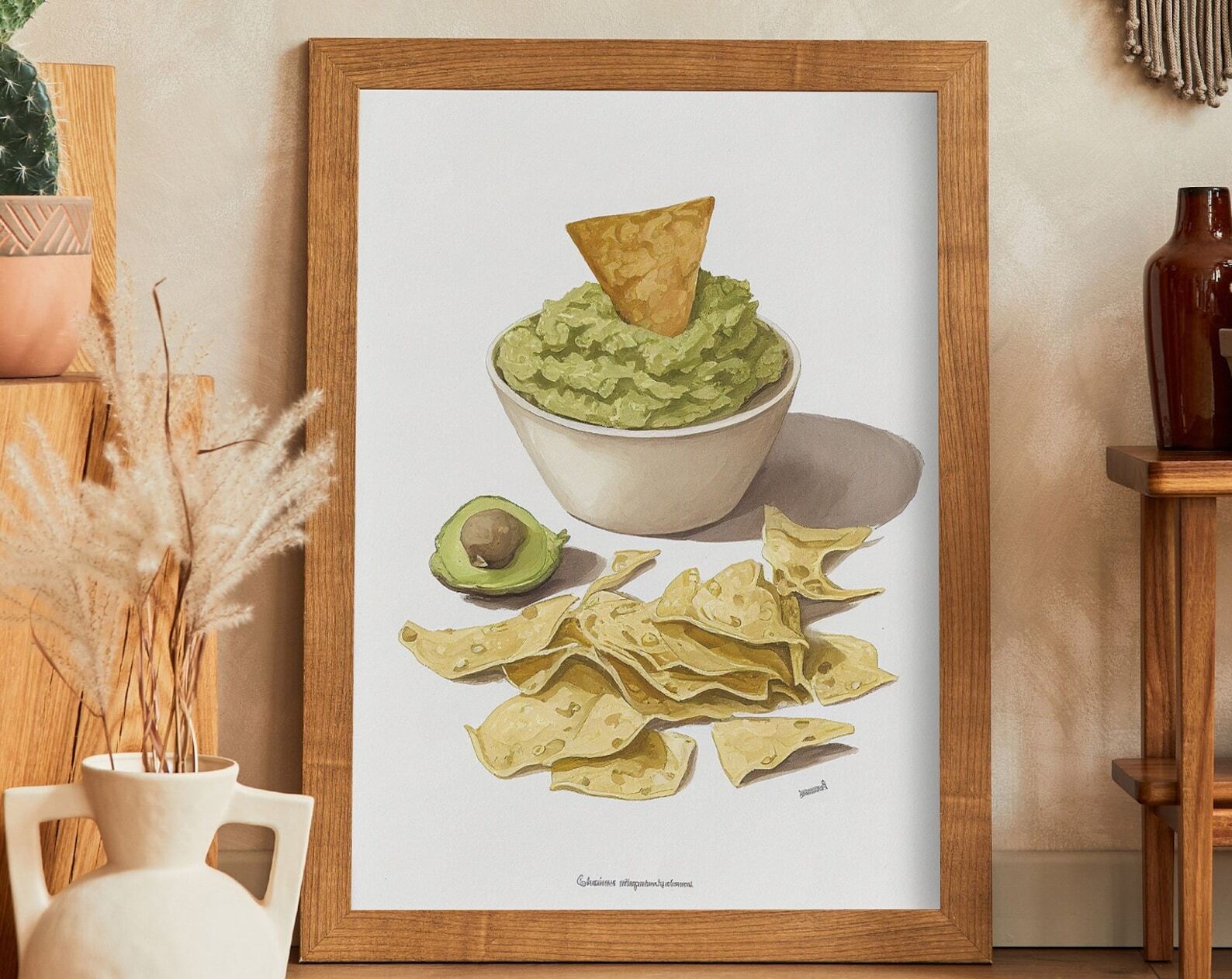 Chips And Guacamole Oil Painting Artwork Print At Home Wall Art Wall Art Print