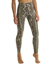 NWT $118 Commando Womens Faux Leather High-Waisted Leggings Pants Olive Snake XS