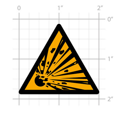 W002 - Explosive Materials Sticker for water bottle phone tumbler hard hat