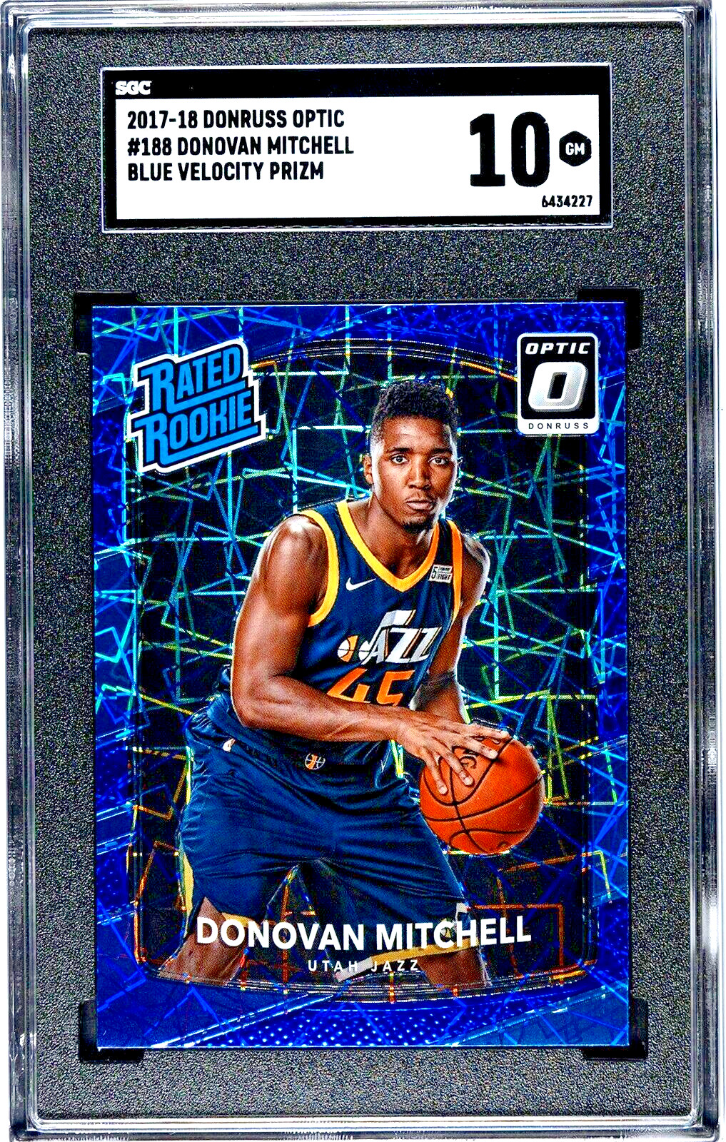 Donovan Mitchell 2017 Optic #188 Blue Velocity Price Guide