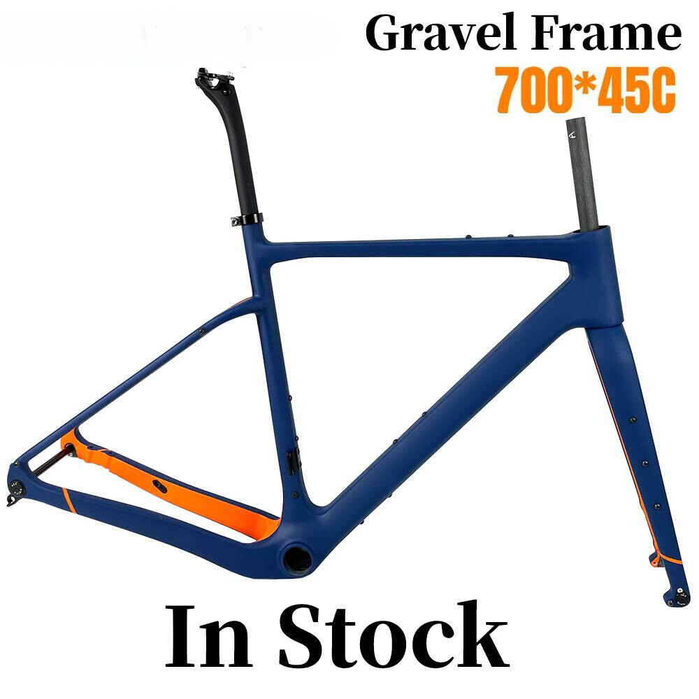700*45C Carbon Gravel Bike Frame Disc Brake Thru Axle 142mm