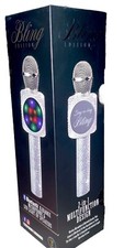 Bluetooth Karaoke Microphone  Led Light-Up Speakers Bling Silver NWT Sealed 55