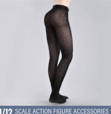 2 Pairs 1:12 Black Stockings Socks Clothes for 6" Female Action Figure Body Toys