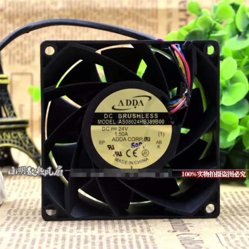 1 pcs 4-wire PWM inverter cooling fan  AS08024HB389B00 24V 1.5A 8038 