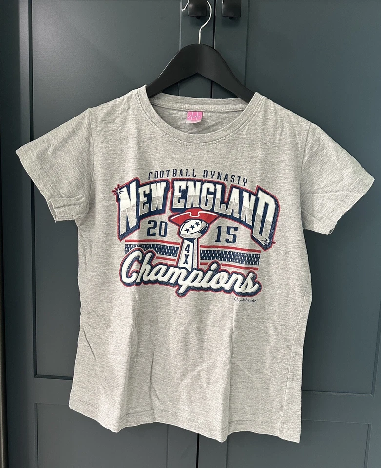 NEW ENGLAND PATRIOTS 2015 Champions - Football Dynasty - Grey Woman’s Med Shirt - Image 2 of 4