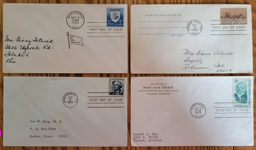 USA Ersttagsbriefe aus den 60er Jahren Lot 4 verschiedene Vintage gebraucht