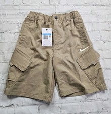 Nike Kids Sportswear Woven Cargo Shorts Khaki Tan FB1326-247 Size M New W/ Tags