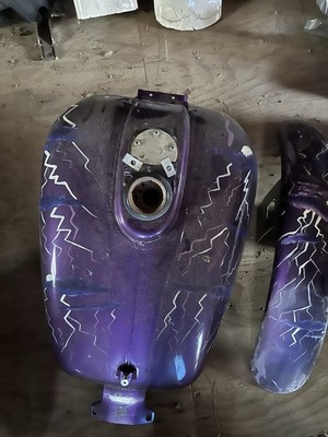 1994 Harley Davidson Fxr Tin Set Purple Center Fill Tank, fenders