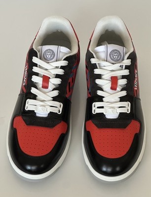 Versace Greca Men’s Leather Black/Orange Red Sneakers 10.5 US (43.5) 1013377 IT Versace Greca Men main image 3