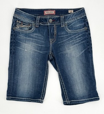 Mek Denim Bermuda Shorts Womens 28 Medium Blue Distressed Denim New York