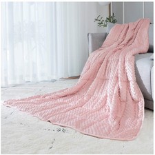 All-Season 7lbs Reversible Velvet Weighted Blanket - Cozy in Pink, 40''x60''