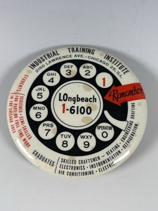 Vintage Pocket Mirror Advertising Rotary Phone Training Chicago I’ll
