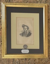 Columbus Etching W/Chicago World’s Columbian Exposition 1893 Half Dollar Framed