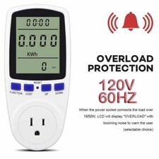 LCD Potencia Vatio Medidor Enchufe Consumo Electricidad Uso Energía Amperios Voltios Monitor
