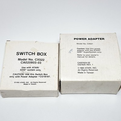 NOS Atari 5200 Switch Box & AC Adapter Power Adapter Supply OEM C018187 in BOX