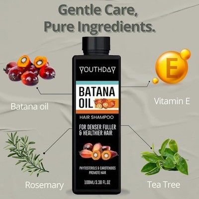 Hair Regrowth Shampoo and Conditioner Youthday Batana Shampoo 100ml USA
