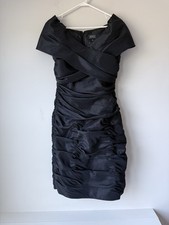 Adrianna Papell Occasions Ruched Sheath Dress Women’s Size 6 Black Midi