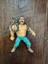 WWF Hasbro Jake The Snake Roberts Action Figure 1990 Complete W/ Snake Vintage