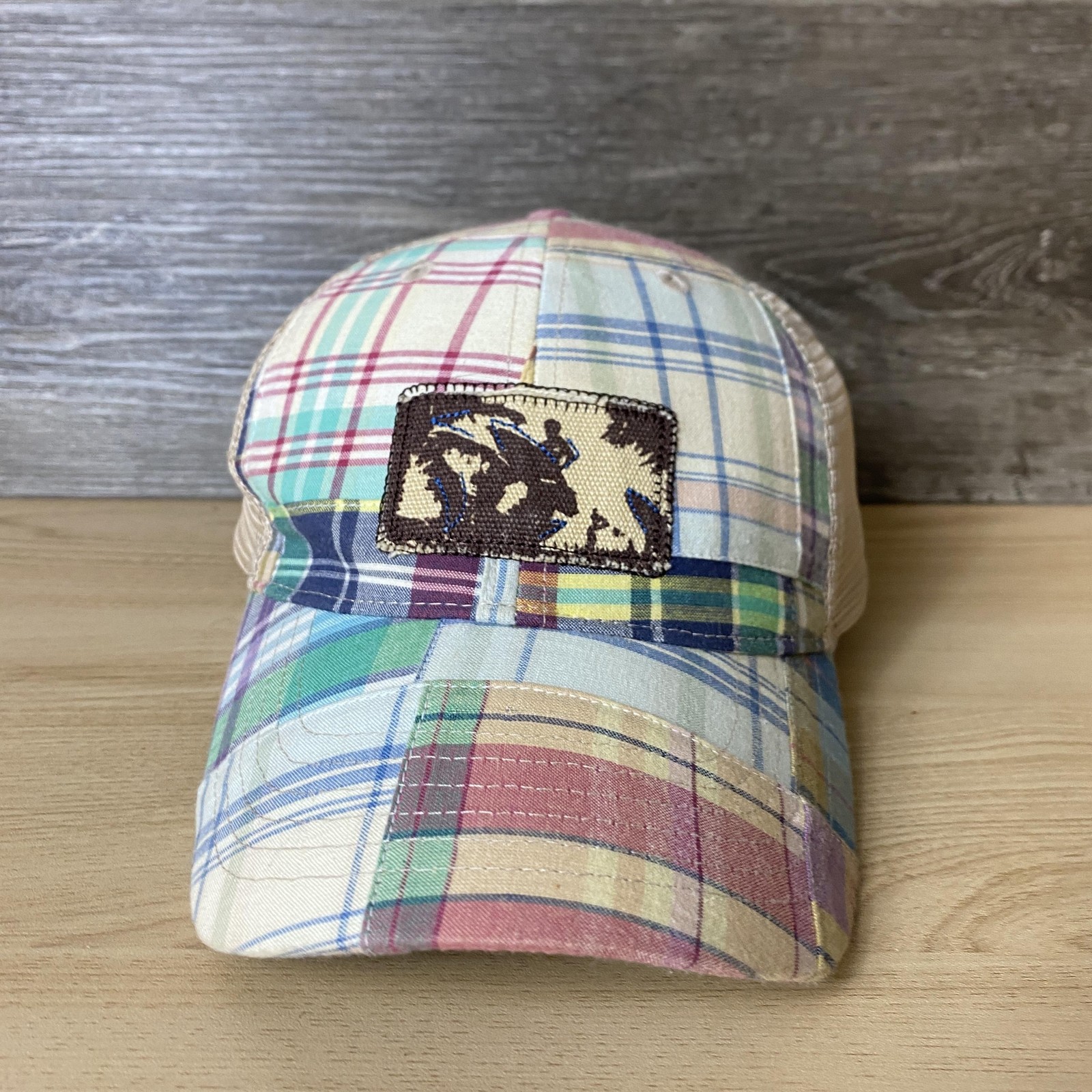 Cap Snap Back Trucker Womens Patch Plaid Surf Surfing One Si