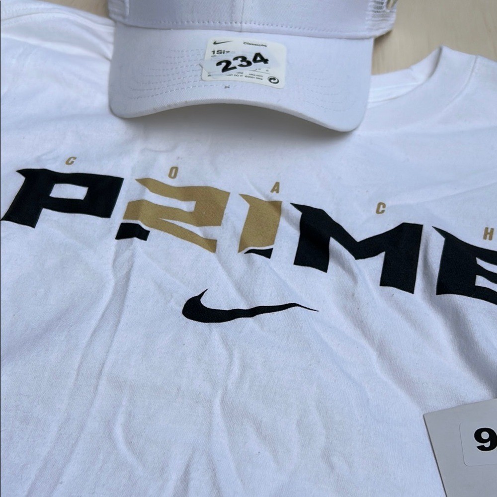 White Nike Coach Prime T-Shirt and Hat Set Small thumbnail 2