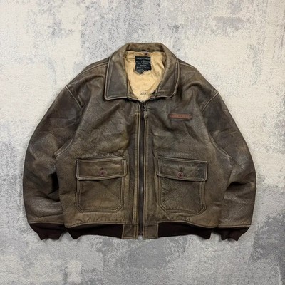 Avirex Type G-1 Brown Leather Flight Jacket 2XL Men s US Navy 1978