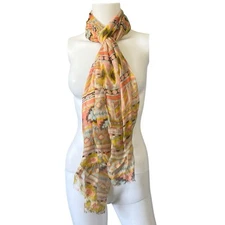 Large Lightweight Bohemian Scarf Southwestern Print Colorful