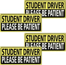 4 PCS Student Driver Magnet for Car, New Driver Magnet for olor: White/Yellow