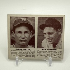 1941 Double Play Baseball Card Buddy Meyer - Ben Chapman