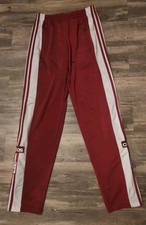 adidas Originals Adibreak Track Pants Red Crimson Snap Tear Away Striped S