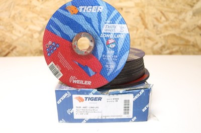 25x Lot Weiler 57022 6'' x .045'' TIGER Type 1 Thin Cutting Wheel Depressed Center