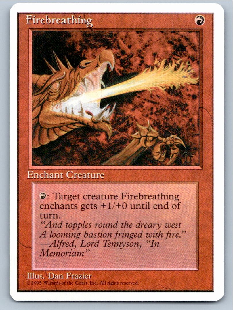 1995 MAGIC: THE GATHERING FIREBREATHING FOURTH EDITION COMMON LP A40060 FREE S&H