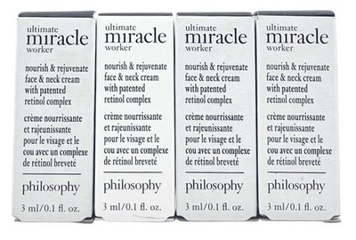 Philosophy Ultimate Miracle Worker Nourish Rejuvenate Face Neck Cream x4= .40 oz