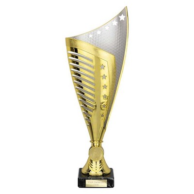 R4US Nebel Trophäe Auszeichnung Gold & Silber 12,5 Zoll personalisierte kostenlose Gravur