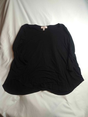 Philosophy Top Womens Size 1X Black Long Sleeve Casual Minimalist Classic 