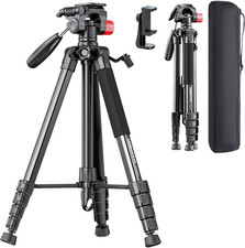 74"-Camera-Tripod, Porfessional Aluminum Heavy Duty Tripod Stand for Mirrorless