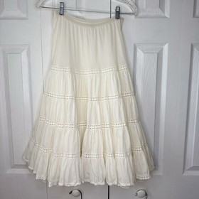Vtg Barbizon Blendaire Batiste Beige Tiered Half Slip Skirt Petti Boff 14 16 XL