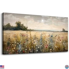 Vintage Abstract Canvas Wall Art for Living Room, Bedroom, Office Decor