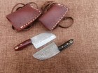 Custom Made Hand Forged Damascus Steel Miniature Cleaver pair I Neck Knife I — photo 3
