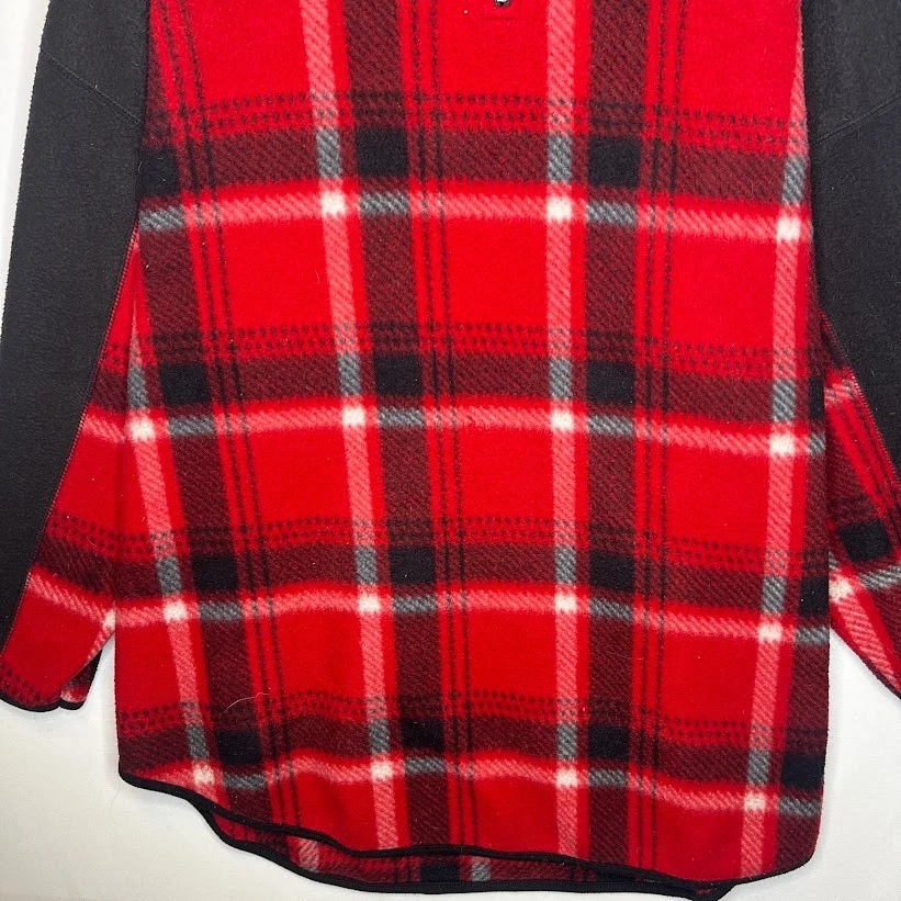Женский флисовый пуловер Venezia Sport красный черный клетчатый L 1/4 на молнии зимний - Изображение 4 из 4