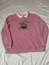 Vintage Adrian Delafield Collared Polo Style Granny Sweatshirt Long Sleeved Sz M