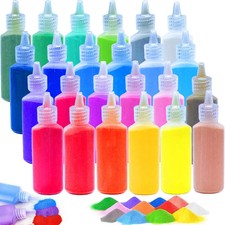 24 Pcs Art Sand1.24Oz Colored Sand Bottlessand Arts and Crafts Kitscenic Sand Fo