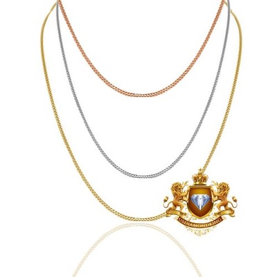 Real Italian  Silver 14K Solid Gold Bonded Franco Chain Neckless 24 Inch/1.5mm