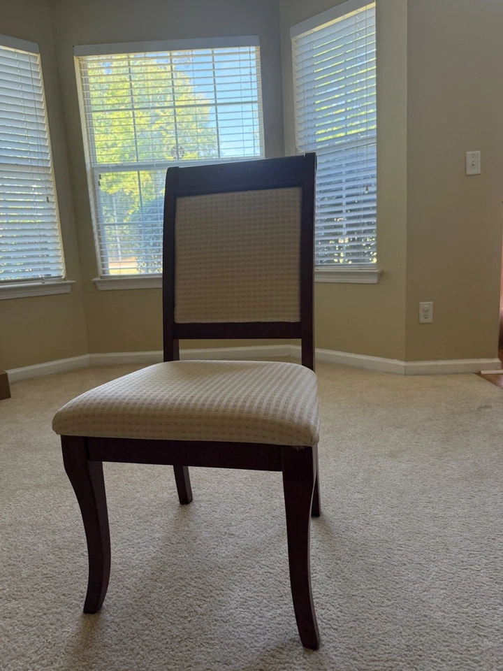 Brown and Beige Dining Chairs (Set of 6) - Image 3 of 3