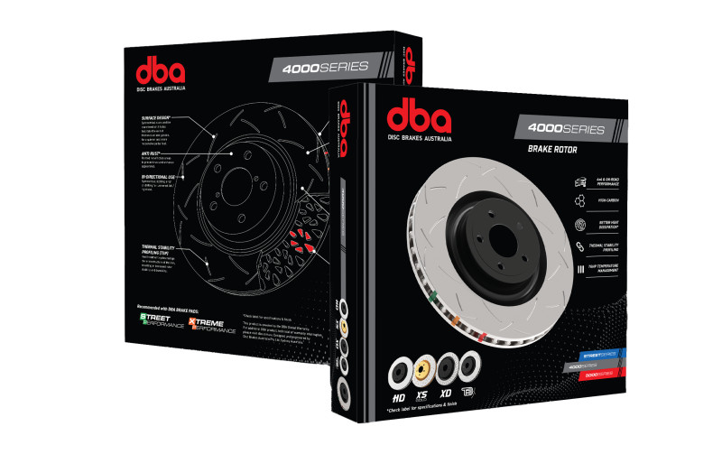 DBA For 2009+ Lotus Evora 3.5 Coupe Rear T3 4000 Series Slotted Brake Rotor