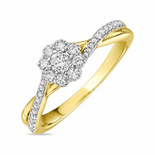 925 sterling silver ring with lab grown diamonds on a graceful twist band