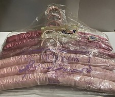 Lot Of 6 New Satin Padded Clothes Hangers 3 Light And 3 Dark Pink